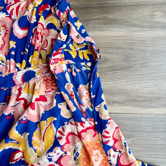 Tory Burch Aloisa Silk Floral Ruffle Strap A-Line Mini Dress Size 12 - Picture 8 of 16